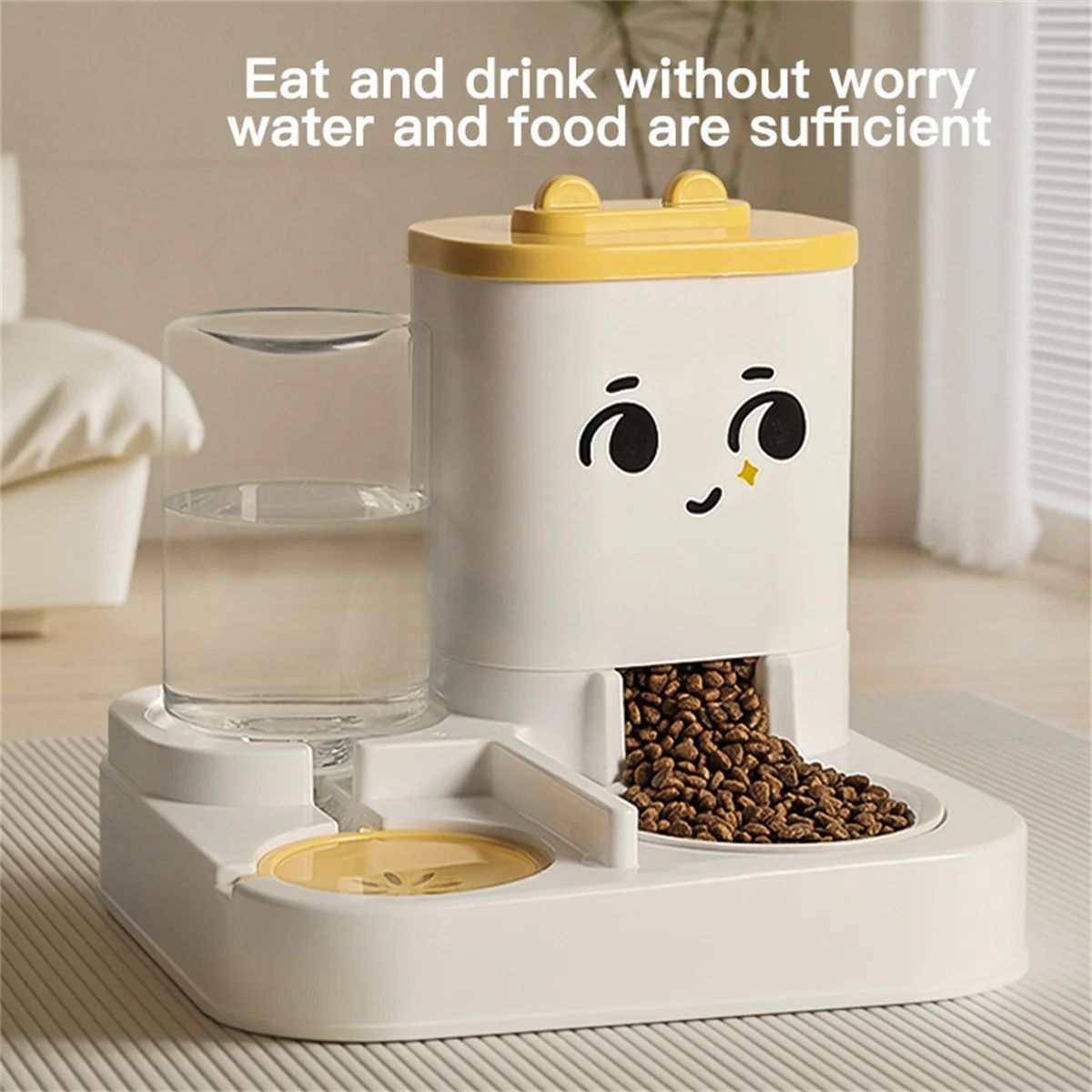 Pet Cartoon Feeding And Watering Dispenser With Large Capacity - Universal Cat And Dog Bowls For Pets