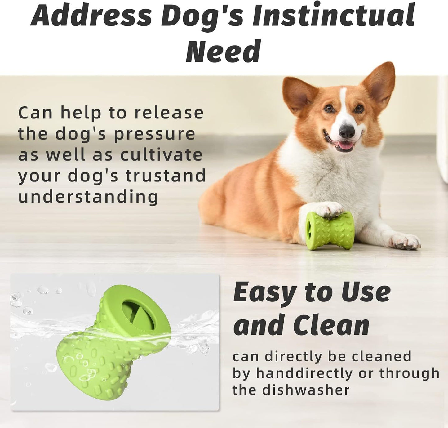 Juguetes interactivos para cachorros que dispensan golosinas Huesos para perros para masticadores agresivos Juguetes súper para perros Hueso de juguete masticable resistente para perros Mancuernas de caucho natural con fugas