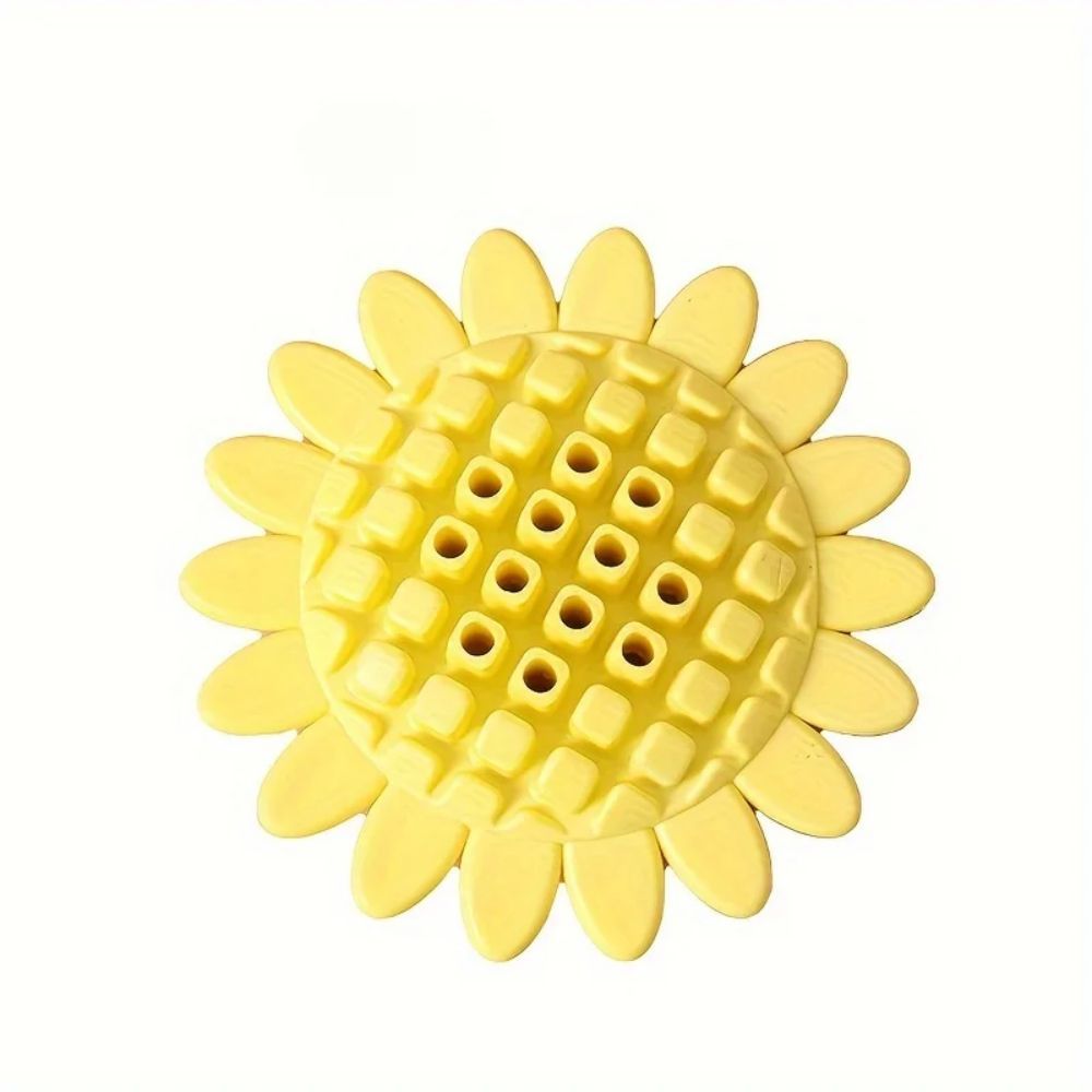 Juguetes de goma para perros con forma de girasol, masticables, duraderos, divertidos, perfectos para la dentición y el juego de los cachorros Accesorios para perros Productos para mascotas 