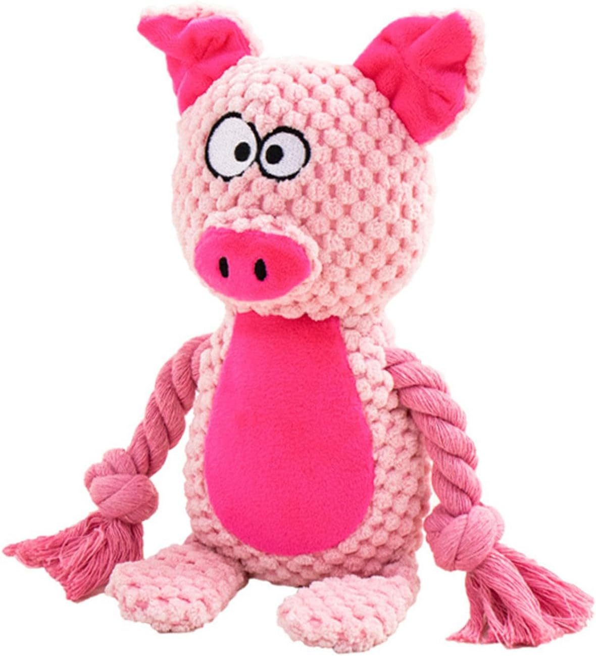 Jouets pour chiens Jouets couineurs pour chiens avec papier froissé Animal en peluche Jouet à mâcher en peluche pour chien Corde en coton Jouets interactifs pour chiots Petits chiens moyens 