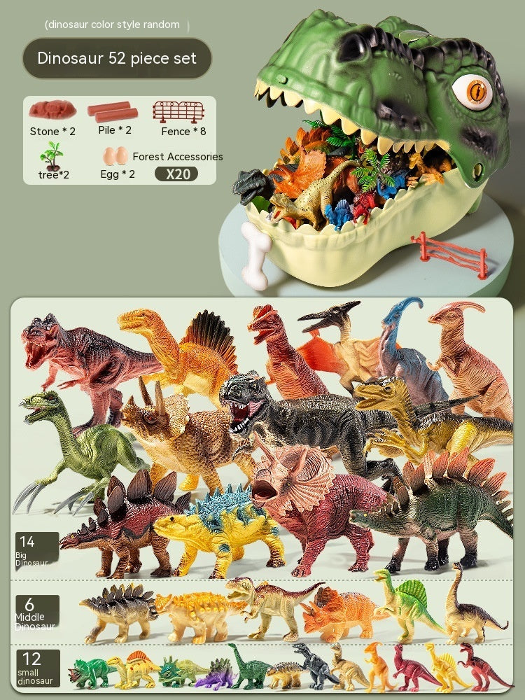 Dinosaur Toy Children's Big Tyrannosaurus Rex Triceratops Soft Glue Suit World Simulation Animal Model Hand Office