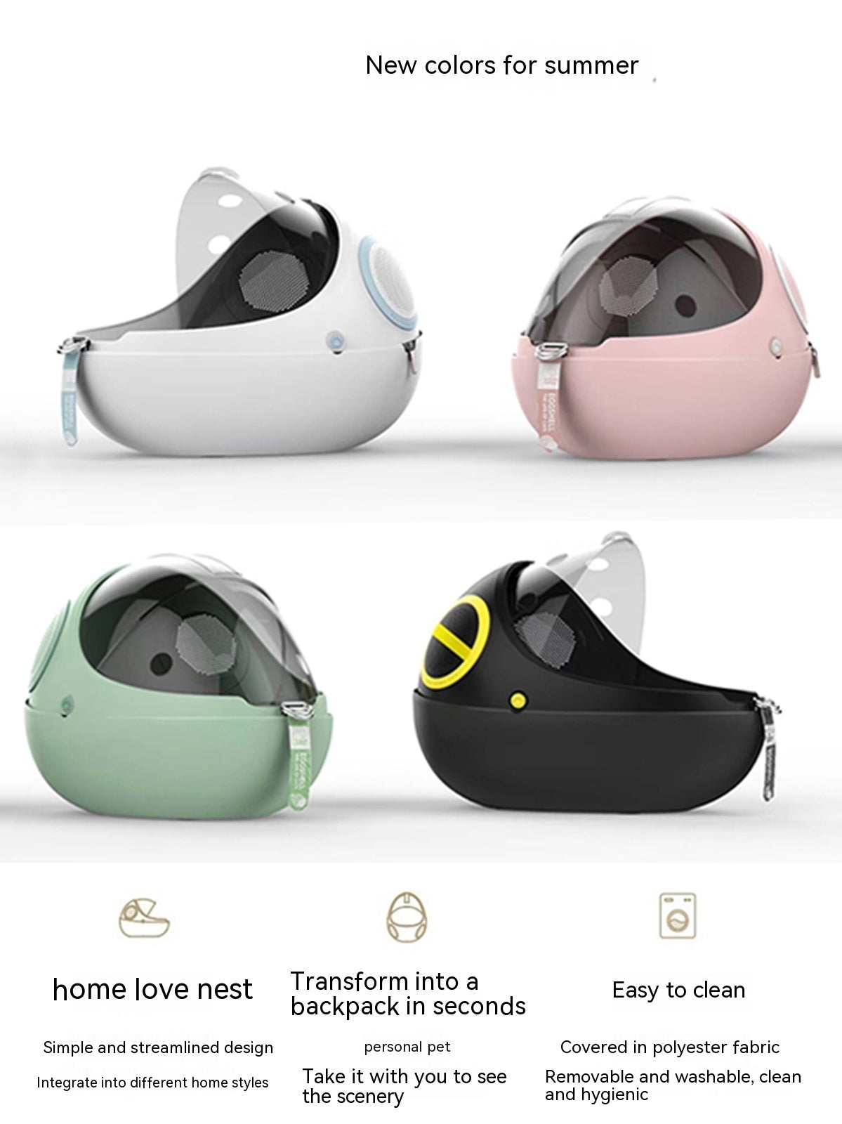 Coquille d'œuf respirante, nid de chat, Capsule spatiale transparente pour animaux de compagnie, sac à dos Portable