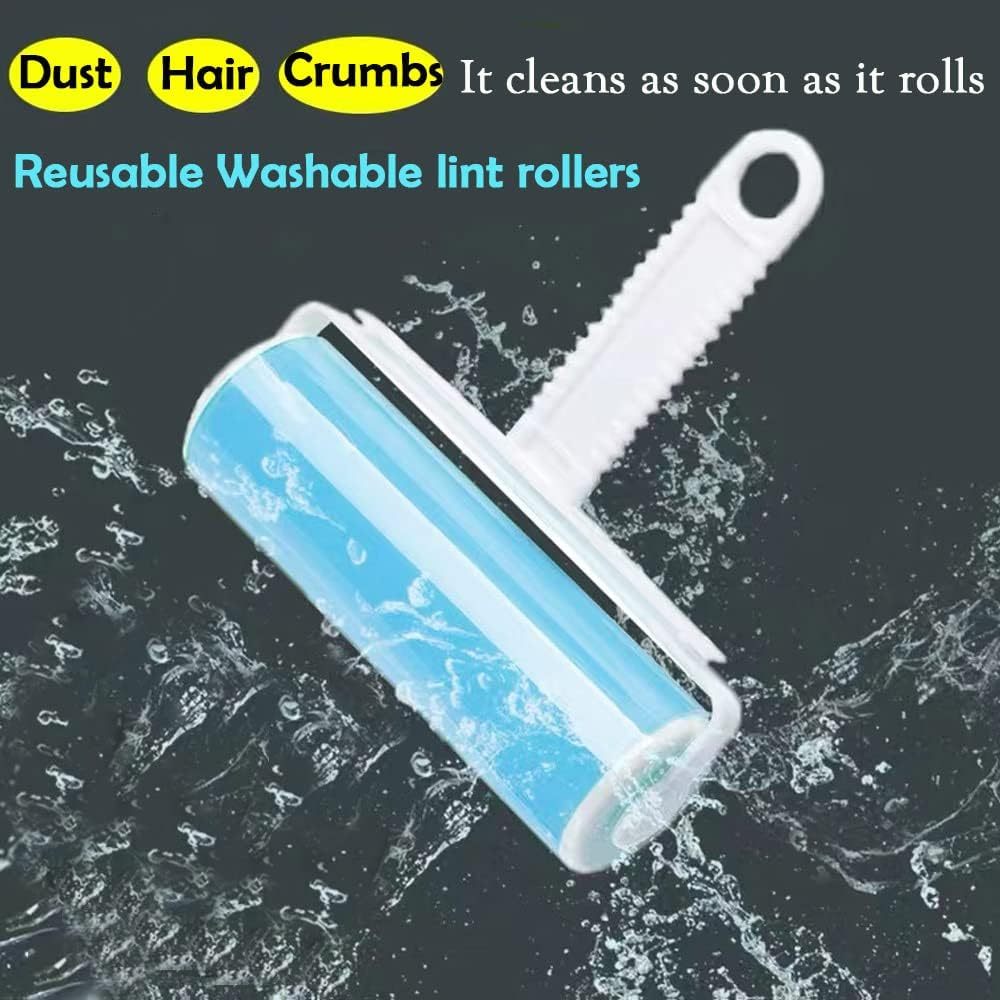 Washable Lint Roller Lint Roller Reusable Sticky Dog Cat Hair Remover Cleaner With Cover For Clothes Pet Hairs