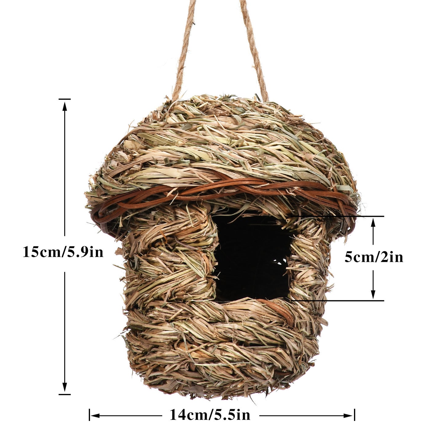 Nid d'oiseau en paille, finition créative faite à la main