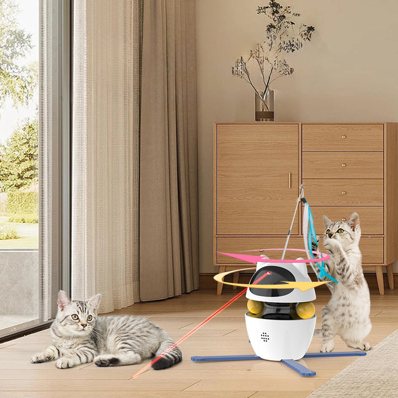 Juguetes interactivos para gatos de interior, juguetes automáticos para gatos, juguetes electrónicos para gatos, divertidos juguetes para gatos con palo, cuerda elástica para gatos 