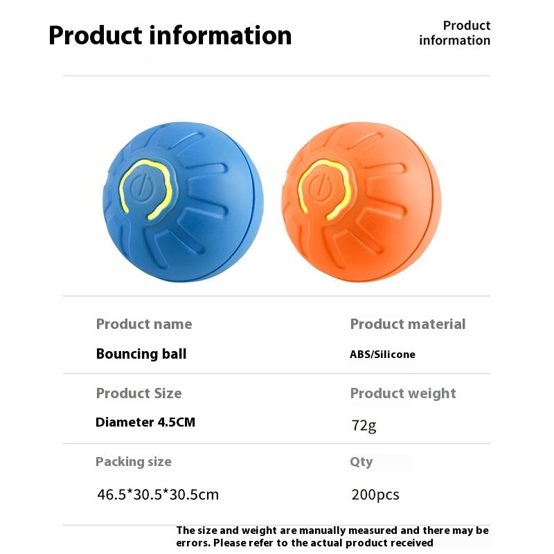 Pelota de juguete para Perro inteligente, juguete interactivo electrónico para mascotas, bola móvil, USB, rebote móvil automático para cachorros, regalo de cumpleaños, producto para gatos