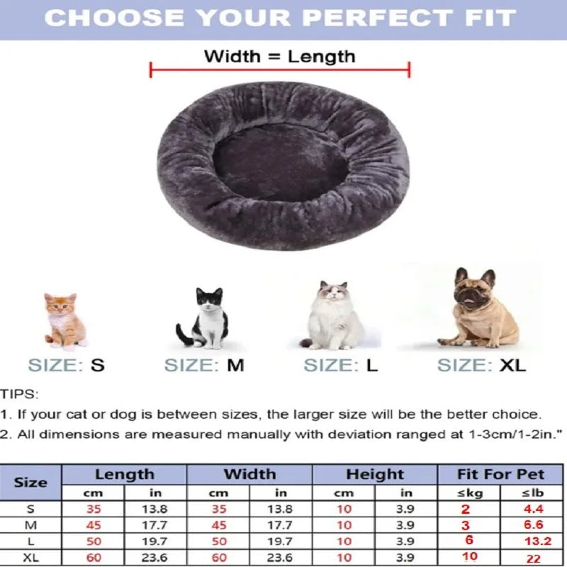 Pet Dog Bed Comfortable Donut Round Dog Kennel Ultra Soft Washable Dog and Cat Cushion Bed Winter Warm Doghouse Dropshipping