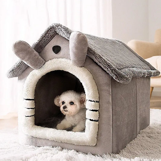 Cat Bed Soft Deep Sleep Cat's house Winter House Removable Cushion Beds and Furniture Enclosed Pet Supplies Home Cat Accessories