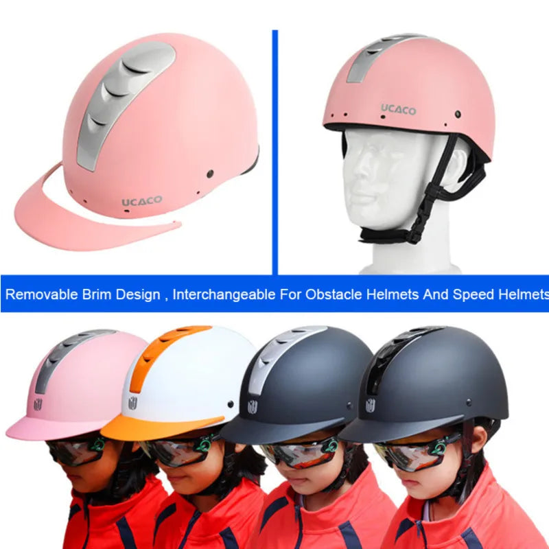 Casque d'équitation d'été Ultra léger pour enfants, chapeau de chevalier, bord amovible, casque de vitesse, accessoires d'équitation, 49-58cm