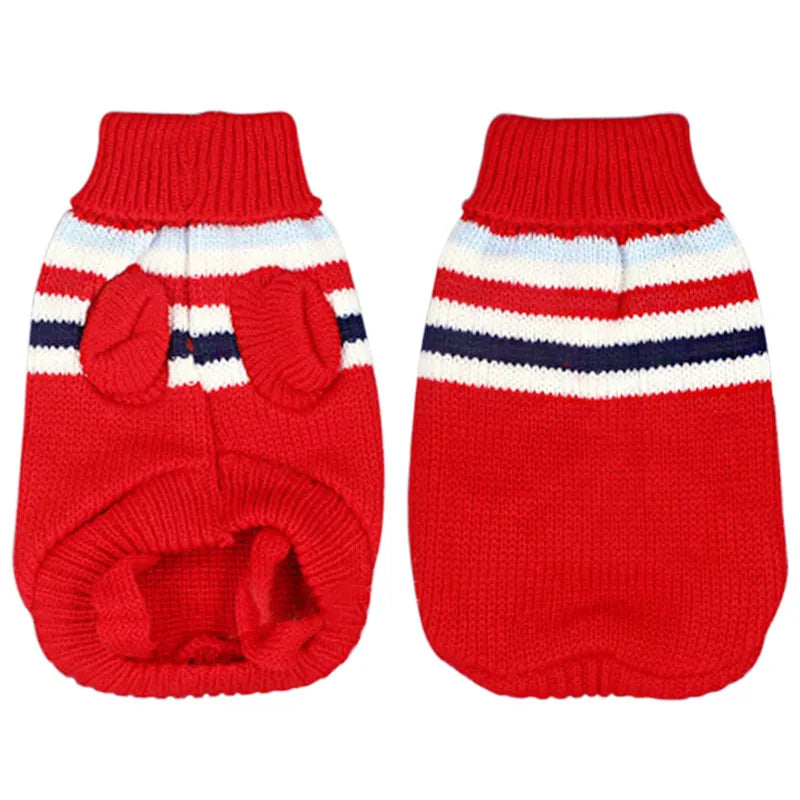 Warm Pet Clothes for Small Medium Dogs Winter Christmas Dogs Sweater Pet Clothing Knitting Costume Coat Cartoon Print Clothes Fashion Style