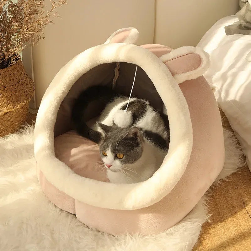 Lit pour chat à sommeil profond, panier chaud pour animaux de compagnie, maison confortable pour chaton, coussin de chaise longue, tente très douce, petit tapis pour chien, grotte, lit pour chats