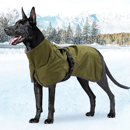 Winter Dog Jacket for Medium Large Dogs Waterproof Outdoor Pet Clothes Windproof Dog Raincoat Warm Poncho for Doberman Shepherd