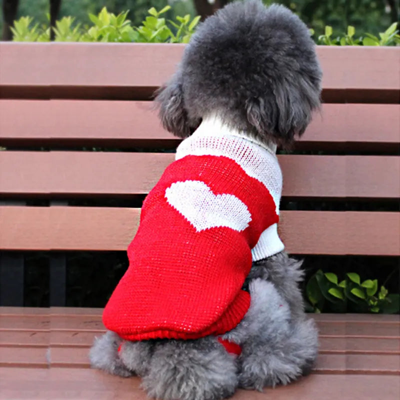 Warm Pet Clothes for Small Medium Dogs Winter Christmas Dogs Sweater Pet Clothing Knitting Costume Coat Cartoon Print Clothes Fashion Style