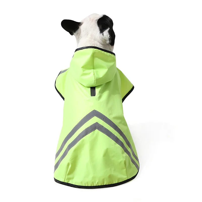 Manteau imperméable à capuche pour chien, Poncho, veste de pluie pour petits, moyens et grands chiens, vêtements pour animaux de compagnie, bouledogue français, XS-3XL