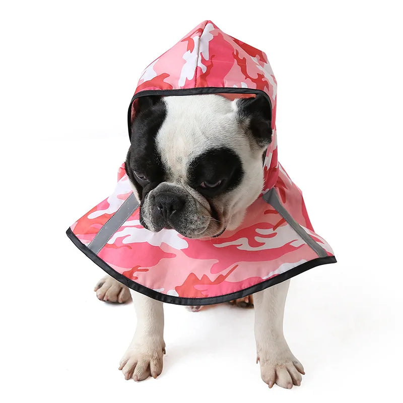 Manteau imperméable à capuche pour chien, Poncho, veste de pluie pour petits, moyens et grands chiens, vêtements pour animaux de compagnie, bouledogue français, XS-3XL