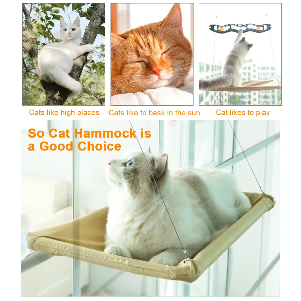 With Mat Shelf Seat Bed For Cats Pet Hammock Bed Bearing 17.5KG Cat Nest Comfortable and Durable Cat Hanging Beds Window Hammock