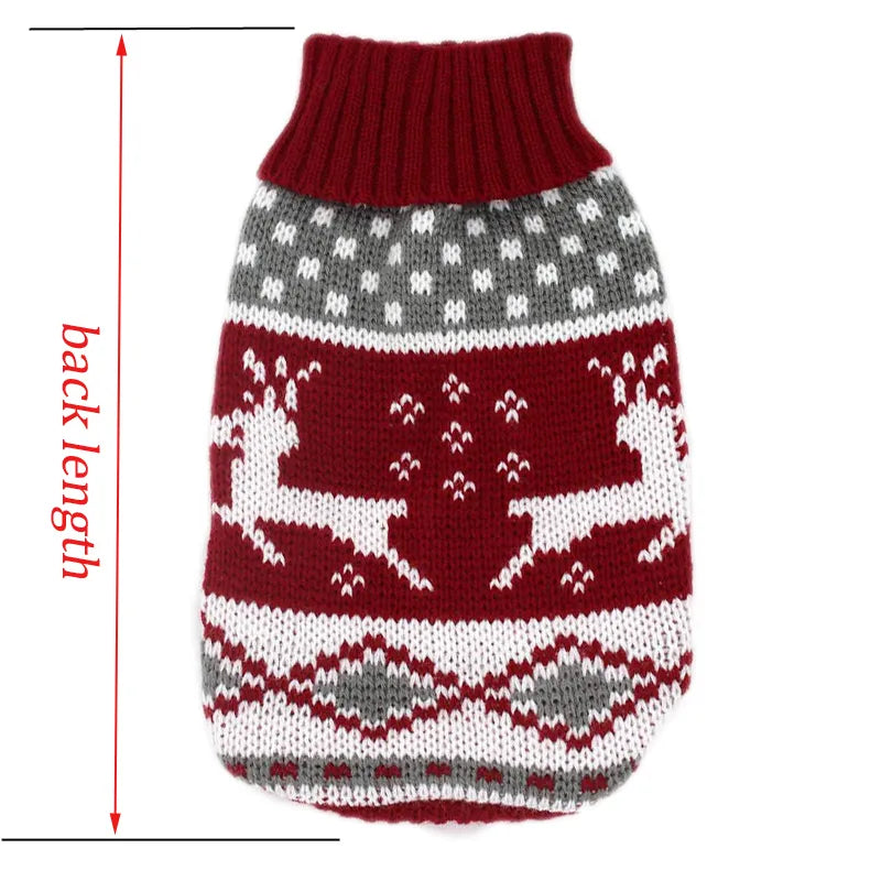 Warm Pet Clothes for Small Medium Dogs Winter Christmas Dogs Sweater Pet Clothing Knitting Costume Coat Cartoon Print Clothes Fashion Style