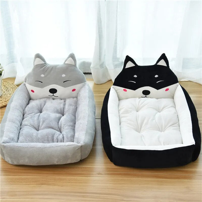 Cama para gato y cachorro cálida de invierno, sofá lavable con dibujos animados para mascotas, camas para perros pequeños, gatos, Yorkies, perreras Katten, productos para mascotas