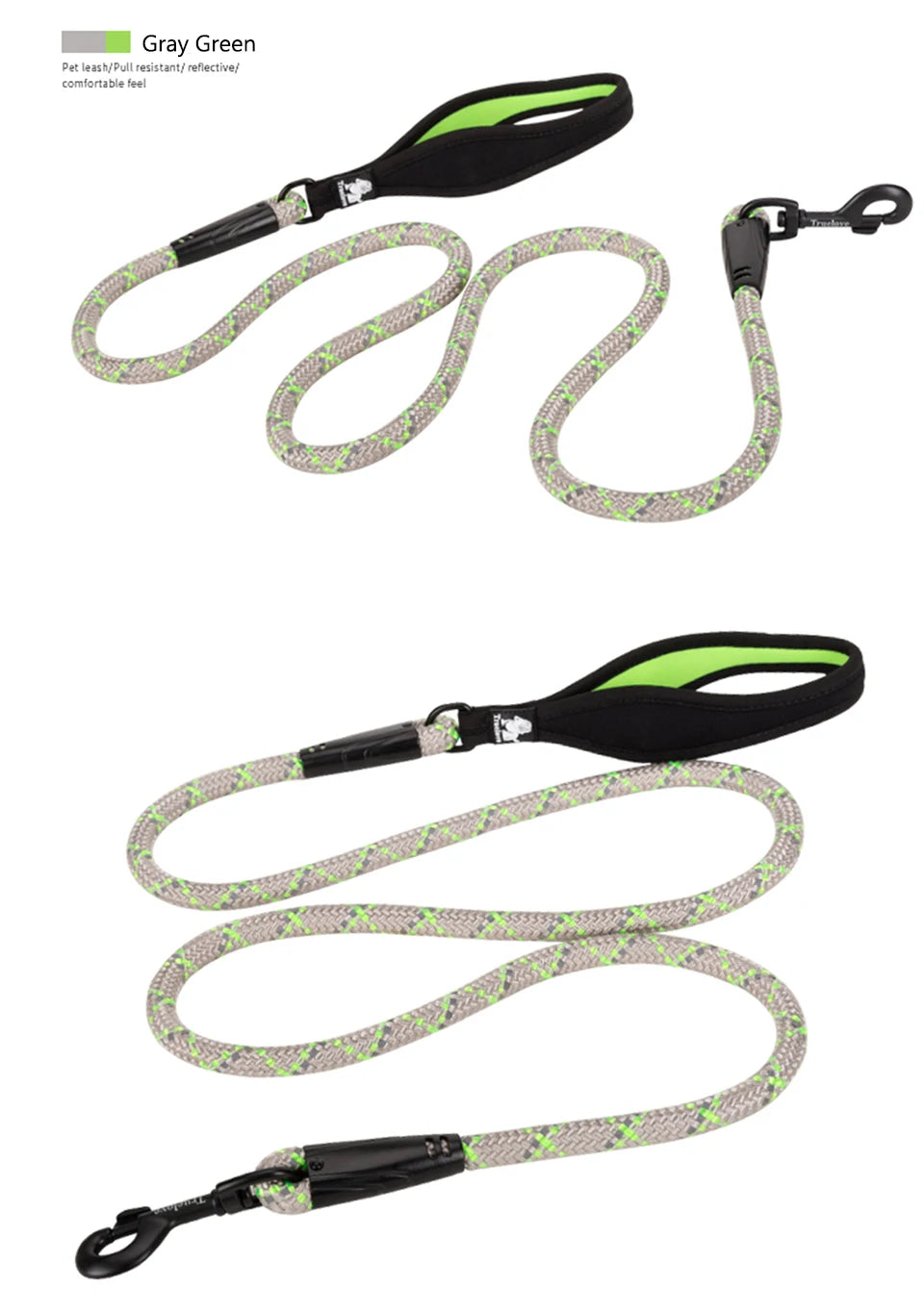 Pet Dog Leash Nylon Climbing Rope SBR Neoprene for Big Medium Small Dog Walking Accessories