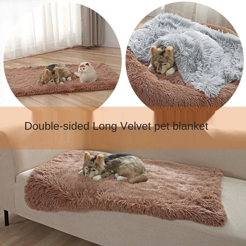 Double-Sided Velvet Pet Pad Teddy/French Bulldog Husky Winter Warm Plush Pet Blanket  dog bed