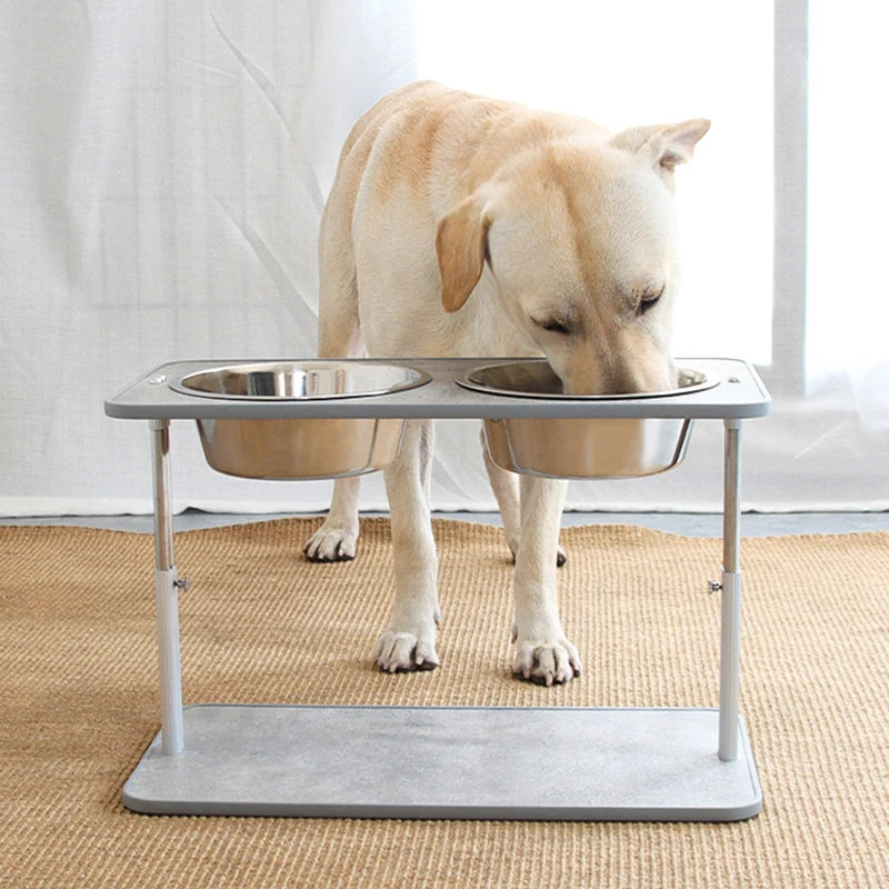 Mangeoires surélevées pour grands chiens, bol d'eau et de nourriture réglable en hauteur pour animaux de compagnie, Double bol avec support