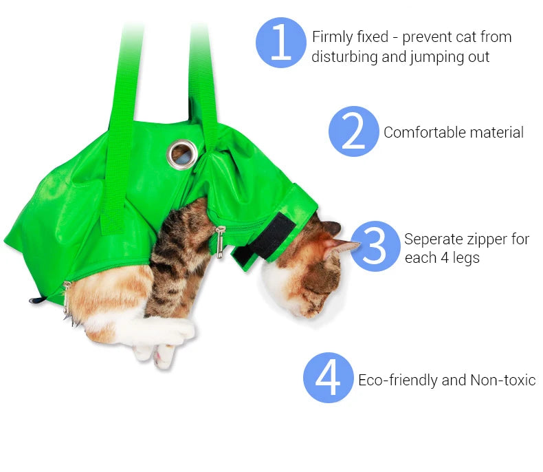 Transportín suave para cuidado de la salud de gatos, para limpieza de orejas, corte de uñas, inyección y alimentación, medicina, accesorios cómodos para mascotas