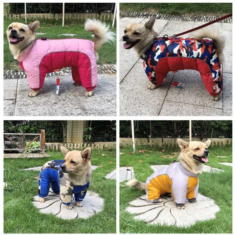 Veste d'hiver chaude pour chien, combinaison en coton plus épais, vêtements pour animaux de compagnie, bouledogue français, chiot, manteau imperméable, Chihuahua, tenues pour petits chiens