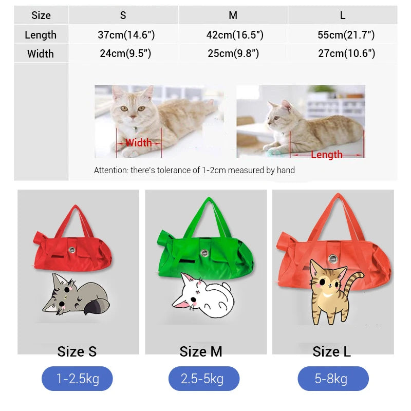 Transportín suave para cuidado de la salud de gatos, para limpieza de orejas, corte de uñas, inyección y alimentación, medicina, accesorios cómodos para mascotas