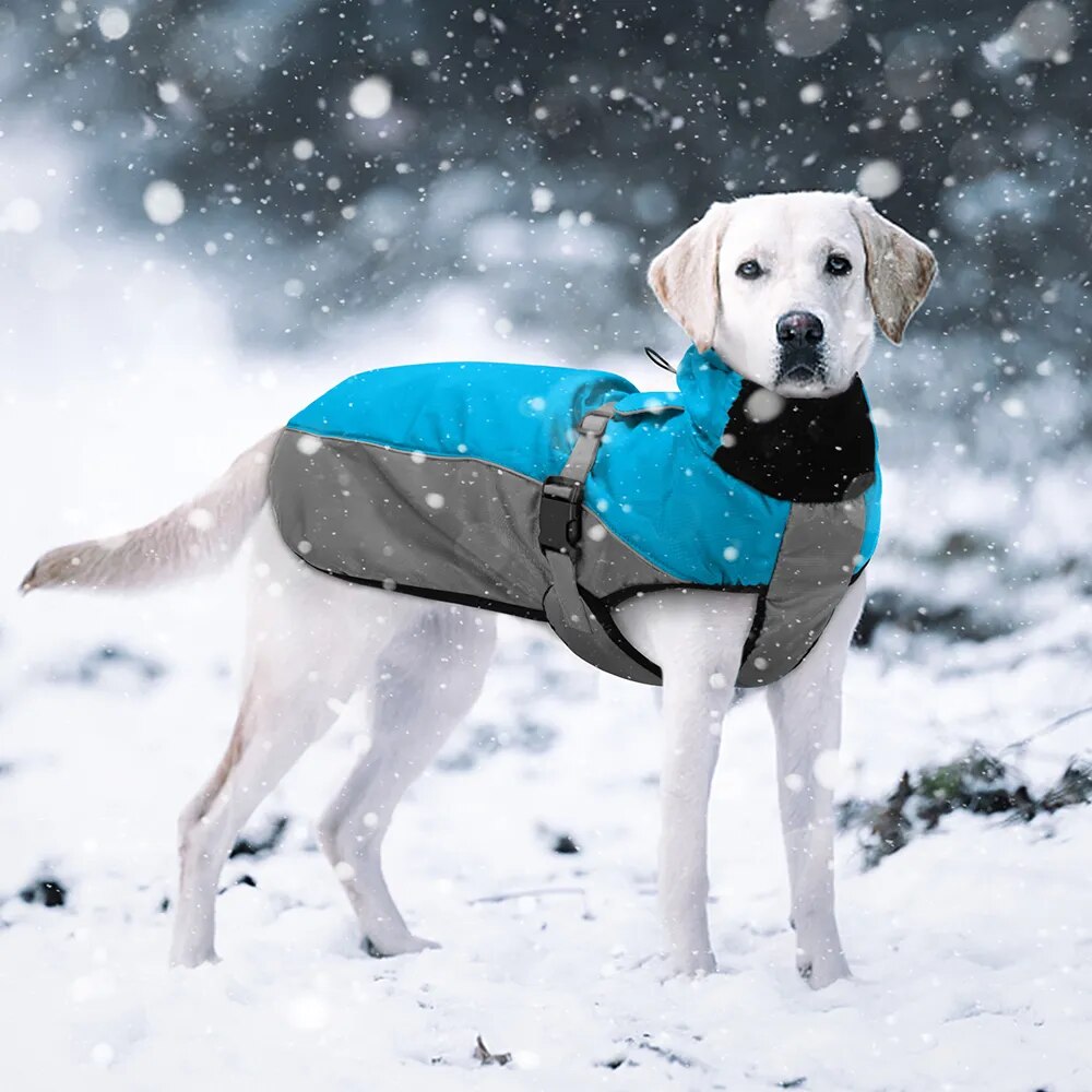 Waterproof Dog Winter Jacket Reflective Windproof Big Dog Clothes Soft Dog Coat Jackets Adjustable for Medium Large Dogs Pitbull