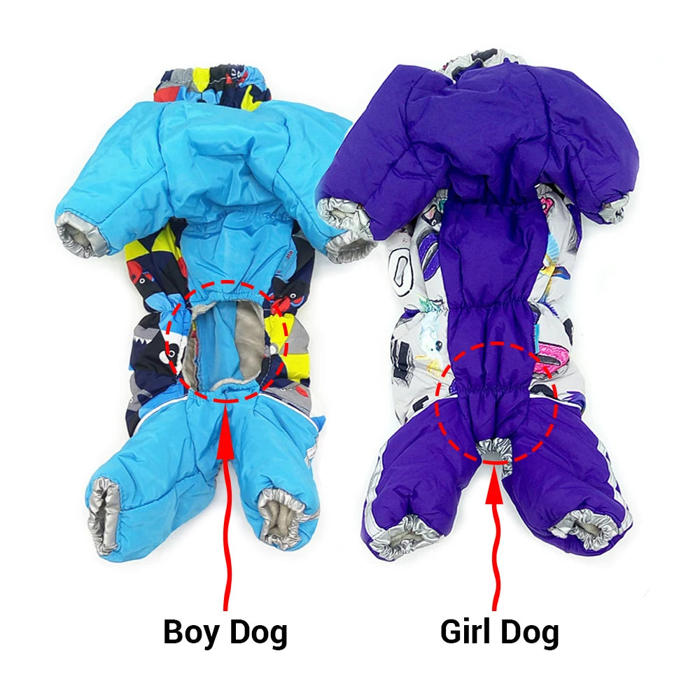 Ropa para perros, monos impermeables para perros pequeños, mono reflectante para mascotas, abrigo para perros de estilo ruso, traje de nieve grueso y cálido para invierno