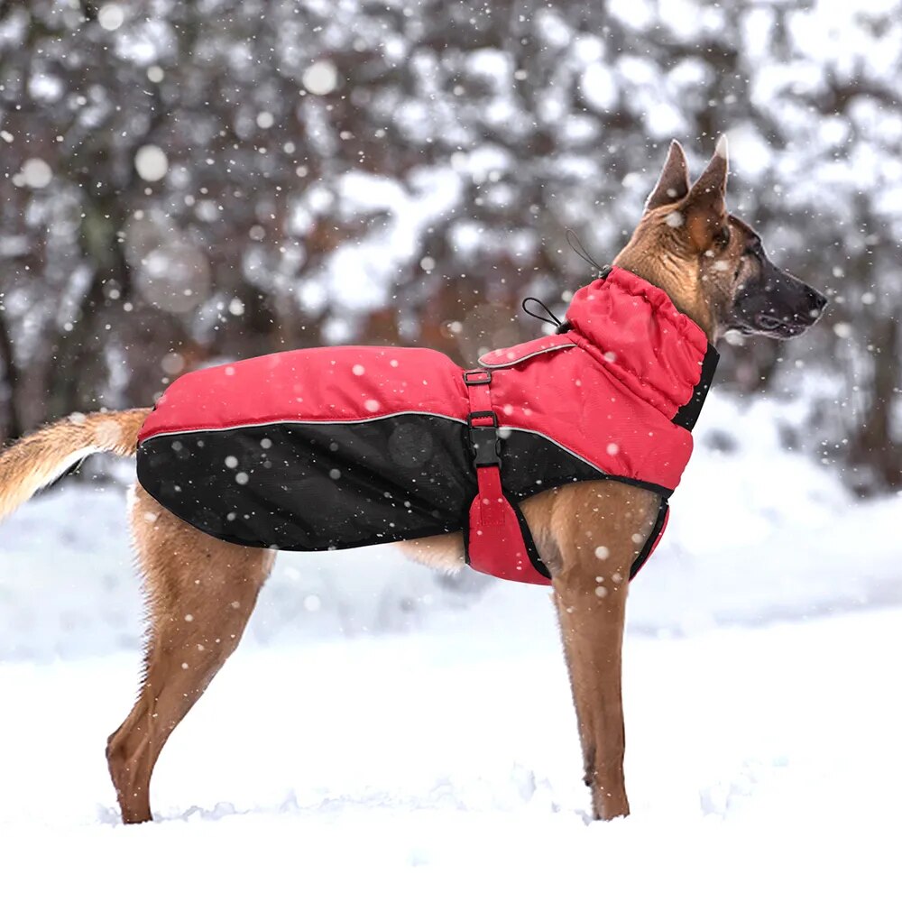 Waterproof Dog Winter Jacket Reflective Windproof Big Dog Clothes Soft Dog Coat Jackets Adjustable for Medium Large Dogs Pitbull