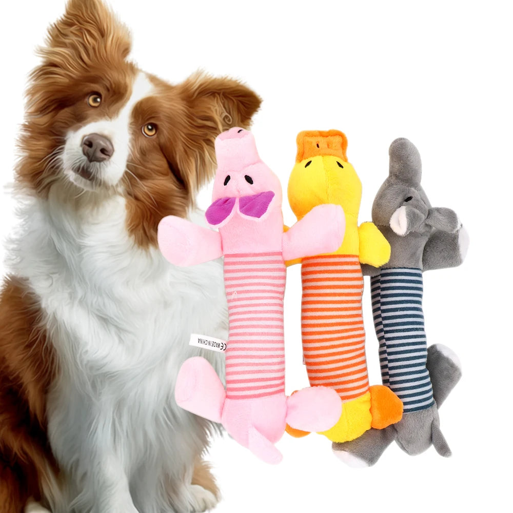 Jouets en peluche pour chien et chat, éléphant, canard, cochon, pattes de poulet, jouets en peluche amusants, adaptés à tous les animaux de compagnie, poupées sonores à mâcher populaires