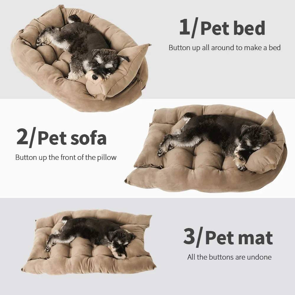 Estera multifunción para cama de perro 3 en 1, sofá cama para dormir para perros y gatos, nido cálido para cachorros y gatitos, perrera, cojín suave para mascotas para perros y gatos