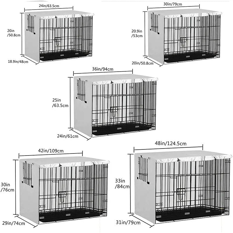 Cubierta Oxford 210D para caseta de perro, a prueba de polvo, duradera, cubierta antipolvo para jaula de perro, accesorios universales plegables para jaula para perros al aire libre