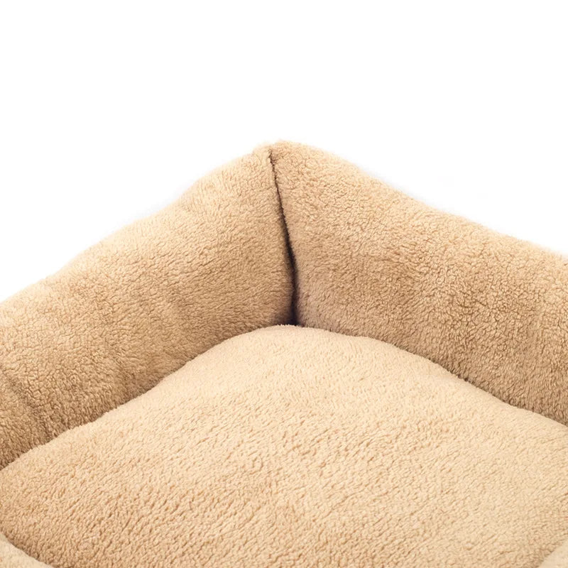 Round Square Lambswool Dog Beds for Small Dogs Luxury Sweet Mat Tray Cat Basket Cushion Sofa Pet Warm Puppies House