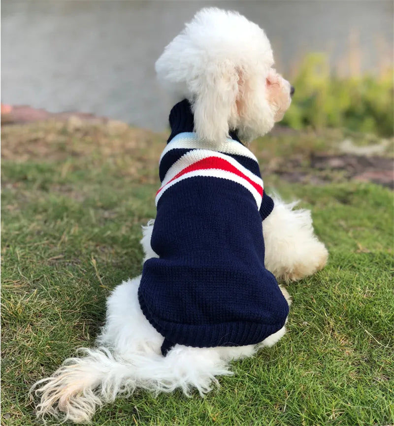 Ropa cálida para mascotas para perros pequeños y medianos Invierno Navidad Perros Suéter Ropa para mascotas Tejer Traje Abrigo Ropa con estampado de dibujos animados Estilo de moda