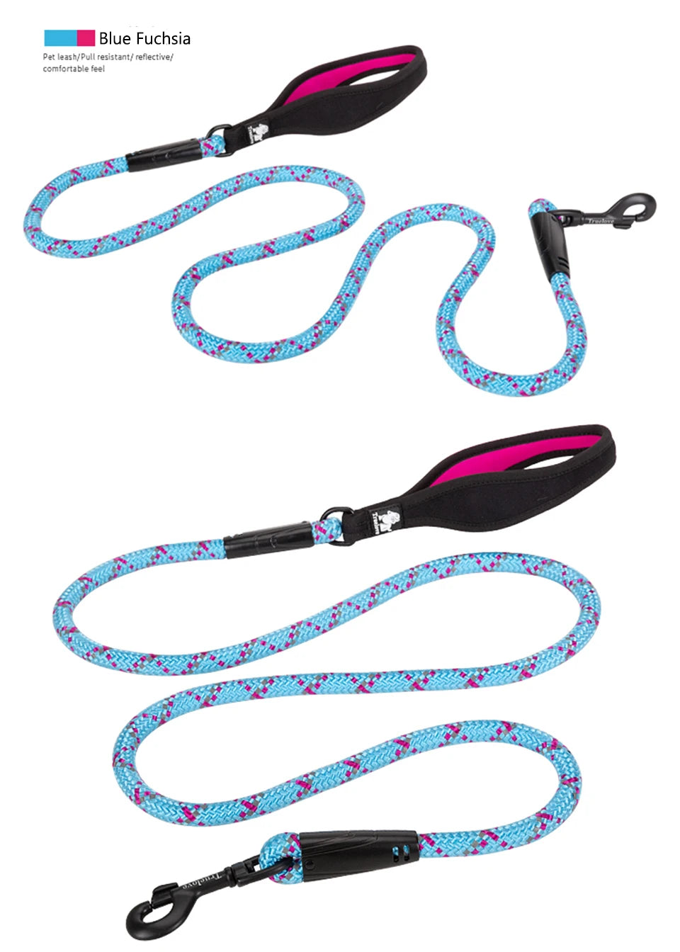 Pet Dog Leash Nylon Climbing Rope SBR Neoprene for Big Medium Small Dog Walking Accessories