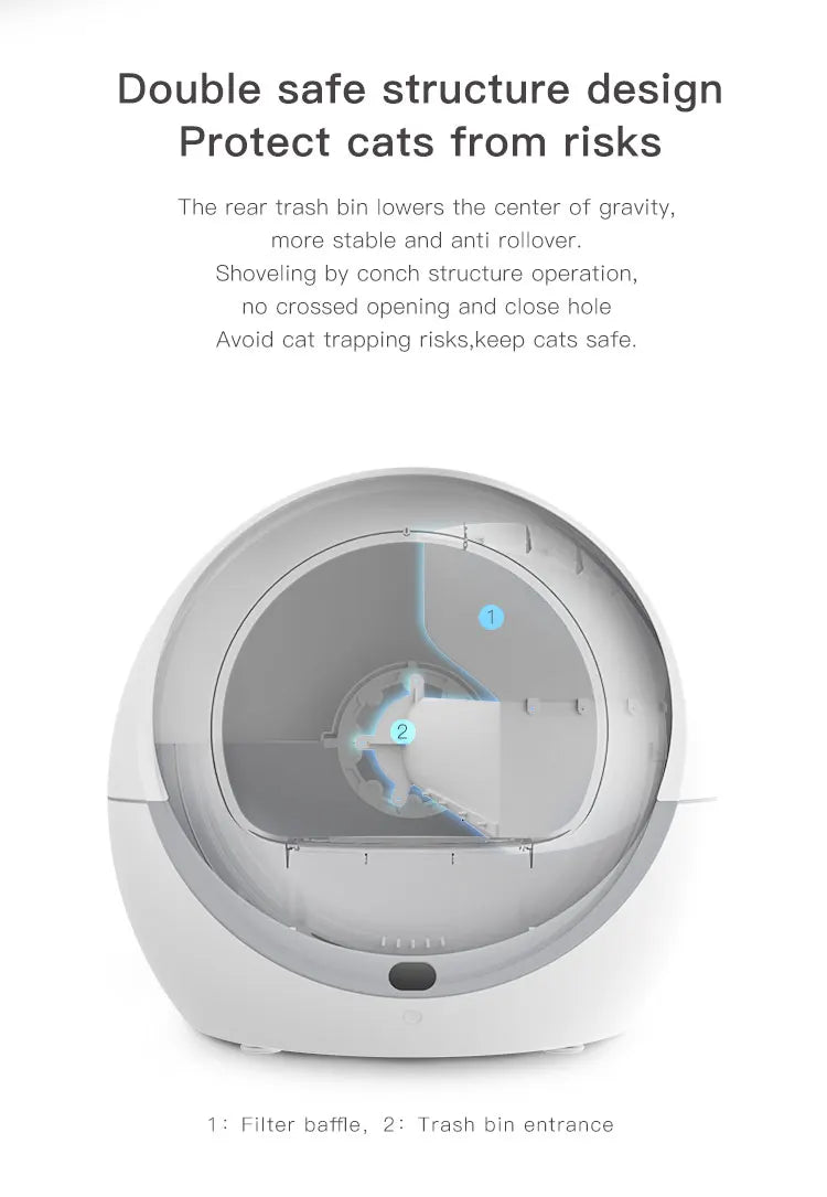 Automatic Cat Self Cleaning Sandbox WiFi Pet Smart Litter Box Closed Tray Toilet Rotary Training Detachable Accessories