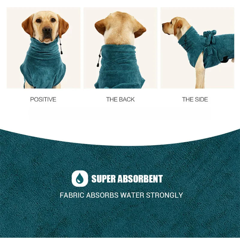 Albornoz para perros, traje de baño para perros súper absorbente para perros pequeños, medianos y grandes, Toalla de baño para mascotas de secado rápido, accesorios de ropa cálidos para perros