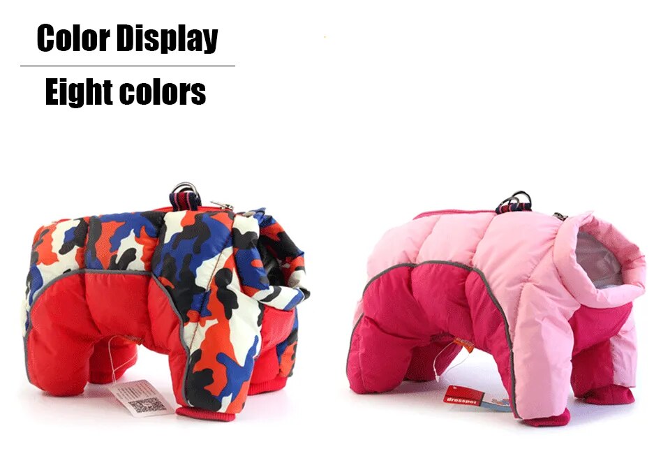 Chaqueta para perros cálida de invierno, mono de algodón grueso, ropa para mascotas, abrigo impermeable para cachorros de Bulldog Francés, trajes para perros pequeños Chihuahua