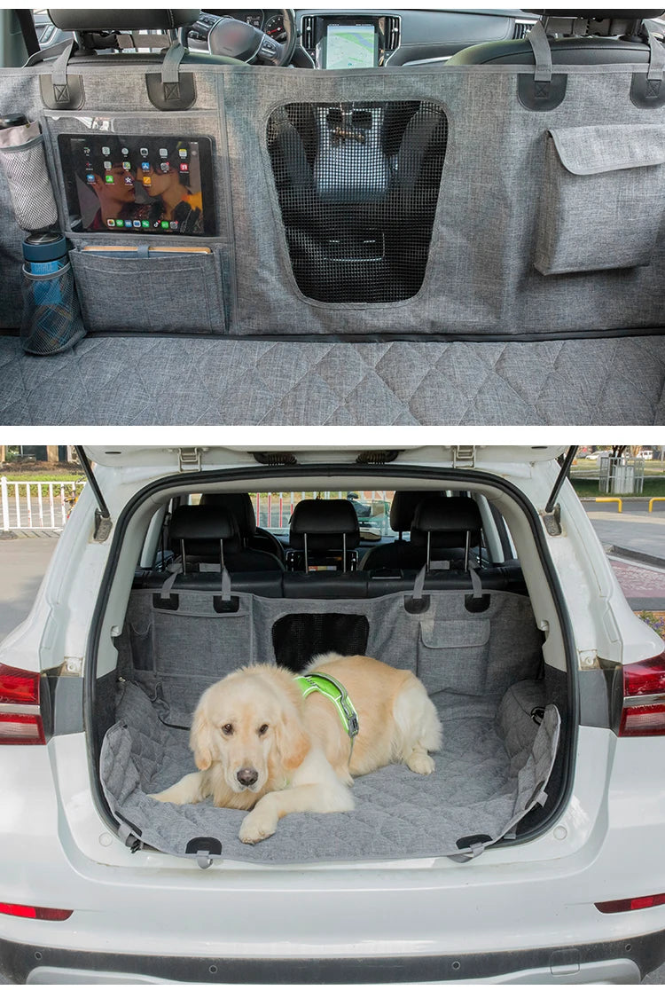 Dog Car Seat Cover Protector with Storage Pockets Washable Dog Hammock for Cars Trucks and SUV Safety Carrier For Dog Accessories