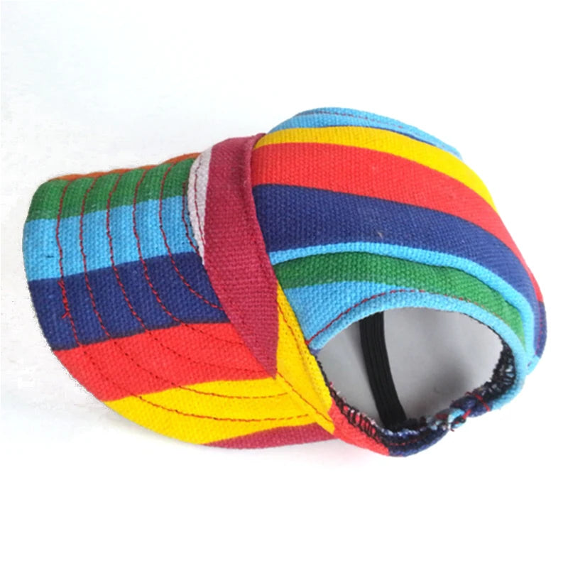 Sombrero para perros de verano, gorra de béisbol para perros al aire libre, accesorios de protección solar para perros pequeños de lona, ​​estilo de moda