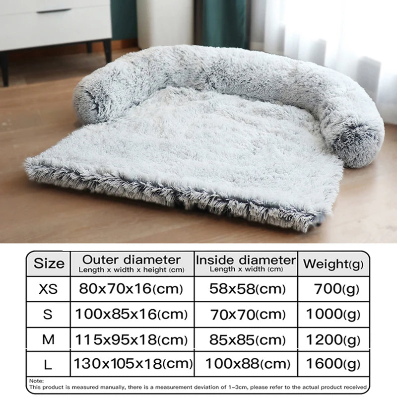 Washable Pet Sofa Dog Bed Calming Bed For Large Dogs Pad Blanket Winter Warm Cat Bed Mat Couches Car Floor Furniture Protector