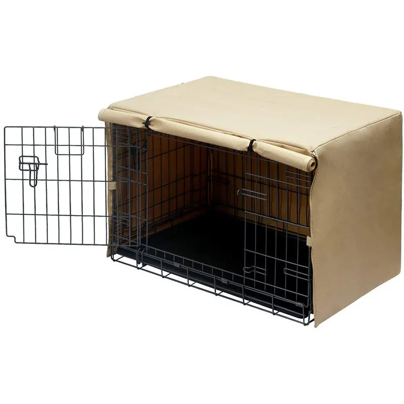 210D Oxford Pet Dog Kennel Cover Dustproof Durable Dog Cage Dust Cover Outdoor Foldable Universal Dog Cage Accessories