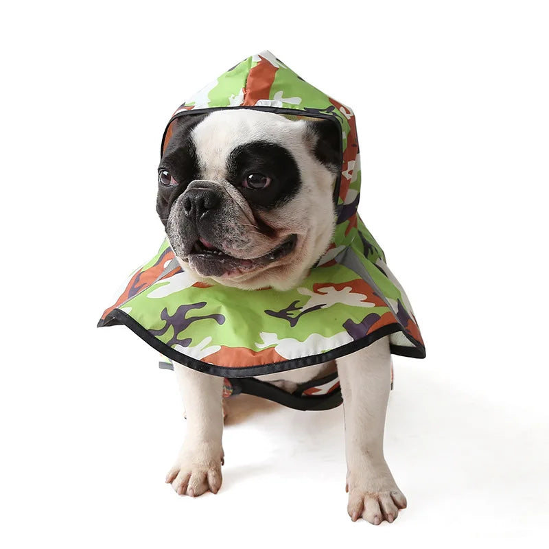 Chubasquero impermeable para perros, Poncho con capucha para perros pequeños, medianos y grandes, XS-3XL, ropa para mascotas Bulldog Francés