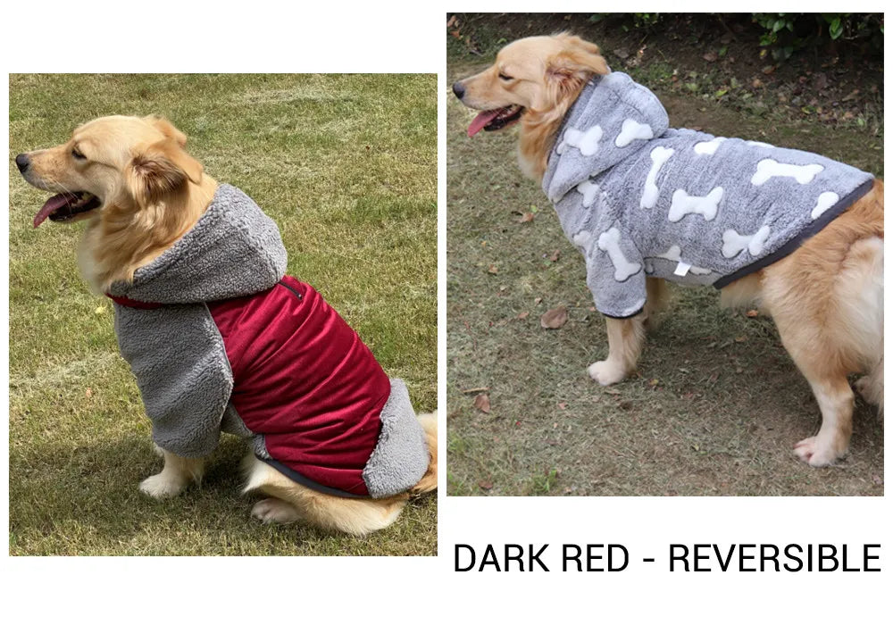 Ropa de invierno para perros Abrigos gruesos reversibles a cuadros para perros pequeños, medianos y grandes, ropa para mascotas súper suave y cálida con capucha extraíble, estilo de moda