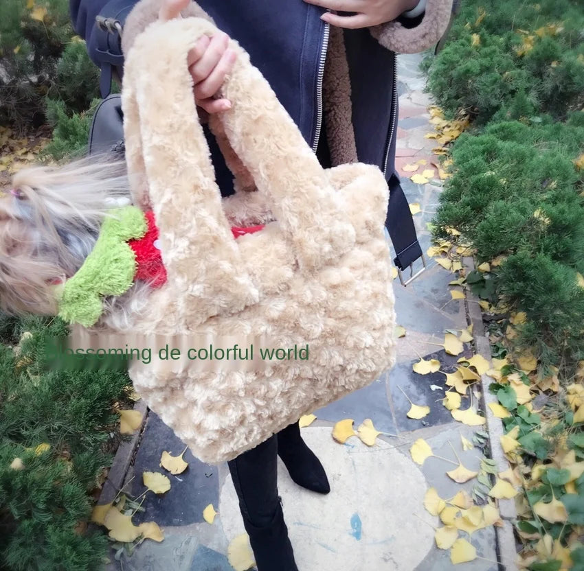 Sac à main de luxe épais et chaud pour animaux de compagnie, nid de transport pour animaux de compagnie, double usage, Teddy Yorkshire Terrier, sac de voyage pour sortie de chien, étui pour chien