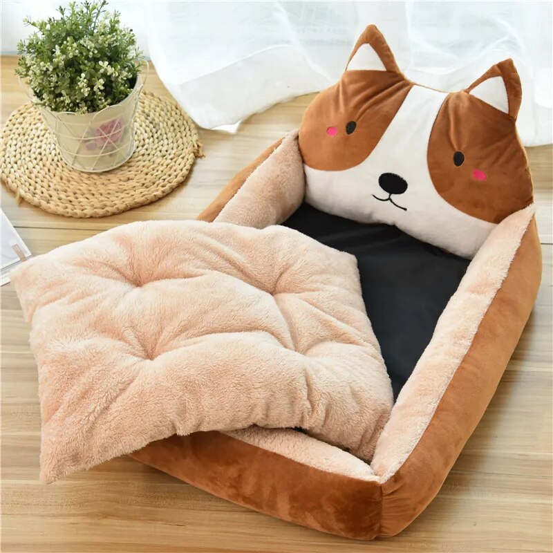 Canapé chaud d'hiver pour chiot et chat, lavable, lits pour animaux de compagnie, dessin animé, pour petits chiens, chats, Yorkies, chenils Katten, produits pour animaux de compagnie