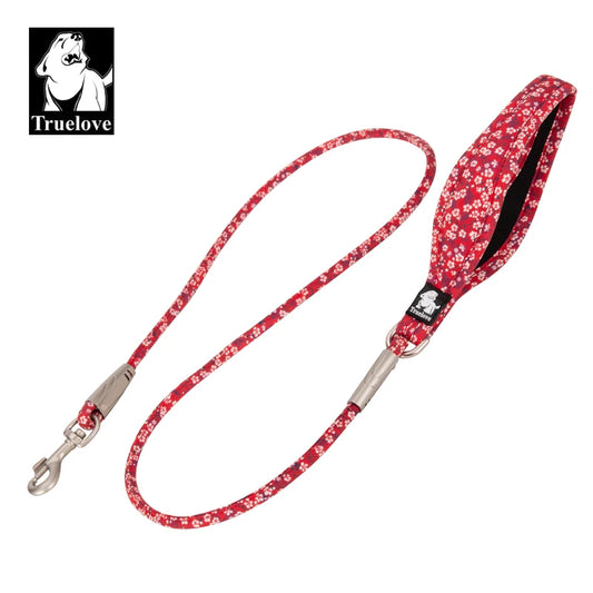 Pet Leash with Floral Pattern Polyester Multi-postion Handle Soft and Comfortable Durable Accessories