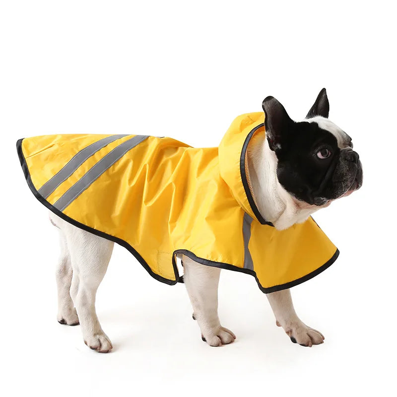 Chubasquero impermeable para perros, Poncho con capucha para perros pequeños, medianos y grandes, XS-3XL, ropa para mascotas Bulldog Francés